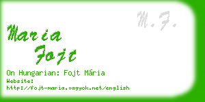 maria fojt business card